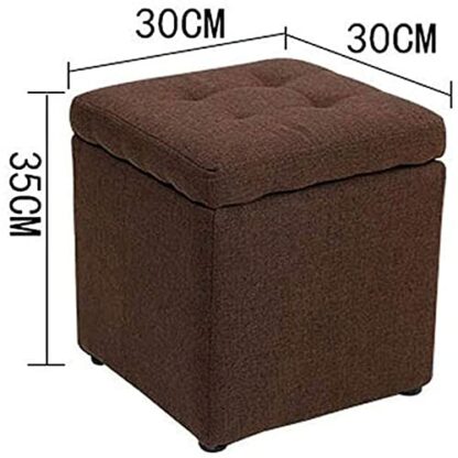 Footrest Ottoman Foot Stool Dressing Table Footrest Storage Stool, Fabric Storage Stool Shoe Bench Home Living Room Small Apartment Stool Ottoman 30 * 30 * 35Cm Seat Storage Home Decor - Image 4