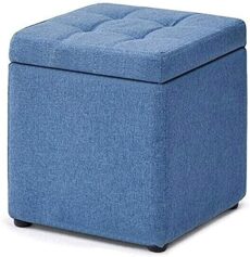 Footrest Ottoman Foot Stool Dressing Table Footrest Storage Stool, Fabric Storage Stool Shoe Bench Home Living Room Small Apartment Stool Ottoman 30 * 30 * 35Cm Seat Storage Home Decor