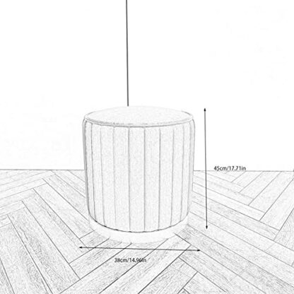 Footrest Ottoman Foot Stool Fabric Ottoman Pouffe Foot Stool round Metal Seat Bottom Living Room Bedroom Porch Shoe Changing Stools, Home Decor Chair - Image 4