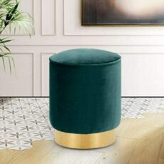Footrest Ottoman Foot Stool Fabric Ottoman Pouffe Foot Stool round Metal Seat Bottom Living Room Bedroom Porch Shoe Changing Stools, Home Decor Chair