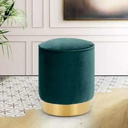 Footrest Ottoman Foot Stool Fabric Ottoman Pouffe Foot Stool round Metal Seat Bottom Living Room Bedroom Porch Shoe Changing Stools, Home Decor Chair - Image 2