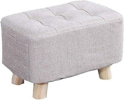 Footrest Ottoman Foot Stool Fabric Small Footrest,Washable Ottoman,Storage Shoe Bench,For Feet Rest Dorm Living Room-Box 40X25X27Cm - Image 2
