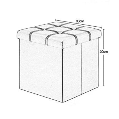 Footrest Ottoman Foot Stool Foldable Foot Stool Folding Storage Box Chair Square Ottoman with Lid Support Upholstered Footrest for Hallway Living Room - Image 3
