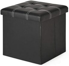 Footrest Ottoman Foot Stool Foldable Foot Stool Folding Storage Box Chair Square Ottoman with Lid Support Upholstered Footrest for Hallway Living Room