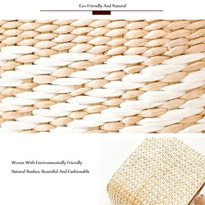 Footrest Ottoman Foot Stool Footstools & Ottomans Square Footstool,Rattan Storage Foot Stool for Balcony Bedroom Entrance Hall Storage Ottoman Home Decor Chair - Image 4