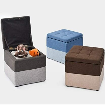 Footrest Ottoman Foot Stool Ottoman Storage Box,Rest Ottoman Cube Storage Box Salon Tablecloth Stool Chair - Image 3