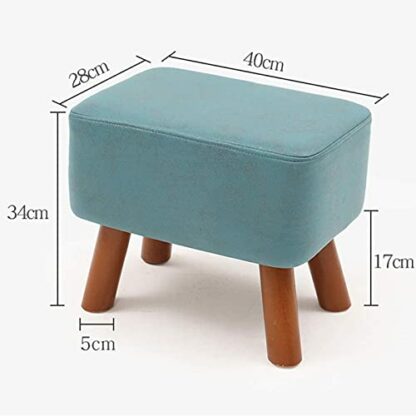 Footrest Ottoman Foot Stool Ottomans Foot Stool with Legs, Footrest Stool Square, Foot Rest Stools Wooden with Padded Seat - Low Short Upholstered Makeup Vanity Stool Chair - Image 3