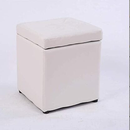 Footrest Ottoman Foot Stool Ottomans Stool Seat with Storage, Square Pouf, Portable Foot Stool - for Living Room Bedroom Small Space 30X30X35Cm - Image 2