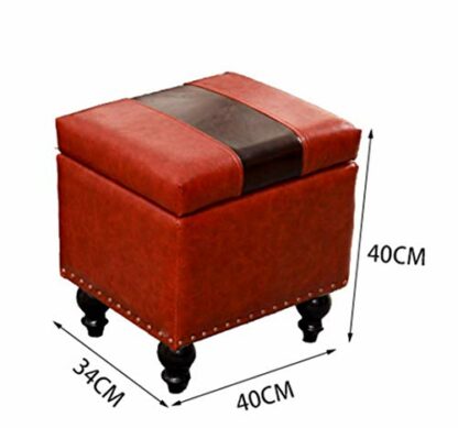Footrest Ottoman Foot Stool Storage Boxes Ottoman Foot Stool Rest Wood Leather Footstools Pouffes Multifunction Stools Chair for Living Room Bedroom Home Decor Chair - Image 4