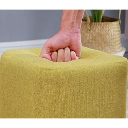 Footrest Ottoman Footstool Foot Stool Home Sofa Square Stool,Small Foot Stools Saddle Stool Bench Cloth Art Living Room Tea Table Mound Wooden Chair Chair - Image 4