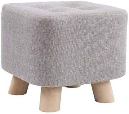 Footrest Ottoman Footstool Foot Stool Home Sofa Square Stool,Small Foot Stools Saddle Stool Bench Cloth Art Living Room Tea Table Mound Wooden Chair Chair - Image 2
