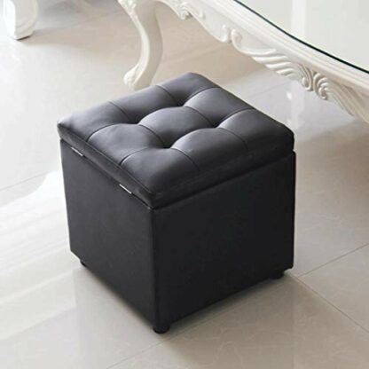 Footrest Ottoman Ottoman Chair Stool Footstools Storage Ottoman Stool with Non-Slip Mat Pu Leather Foot Stool,Pouffe Storage Chest - Image 2