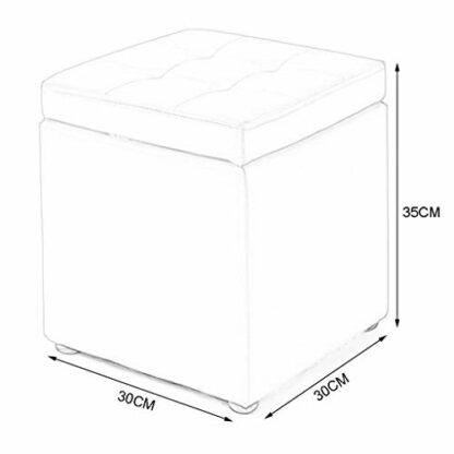 Footrest Ottoman Ottoman Chair Stool Ottoman Storage Box Stool Pu Leather Pouffe Foot Stool,Storage with Highly Elastic Sponge Filling - Image 3