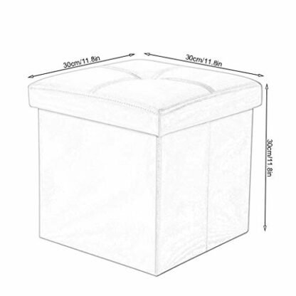 Footrest Ottoman Ottoman Chair Stool Storage Ottoman Pouffe Stool,Foldable Footstools Boxes,Shoes s Folding Faux Leather Small Seat - Image 4