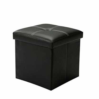 Footrest Ottoman Ottoman Chair Stool Storage Ottoman Pouffe Stool,Foldable Footstools Boxes,Shoes s Folding Faux Leather Small Seat - Image 2