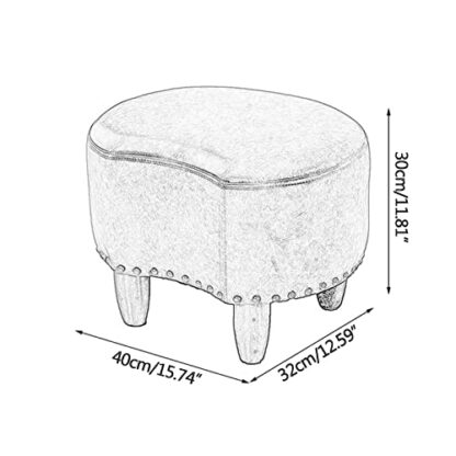 Footrest Ottoman Ottoman Footstool, Living Room Seat Changing Shoe Footrest, with Solid Wood Frame,Suitable for Living Room, Bedroom, Porch,40Cmx32Cmx30Cm - Image 3