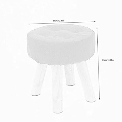 Footrest Ottoman Ottoman Pouffe Fabric Footstool,Living Room 4-Leg Solid Wood Foot Stool,Removable and Washable Footrest Bedroom Makeup Stools for Hall Dining,Green Home Decor - Image 3