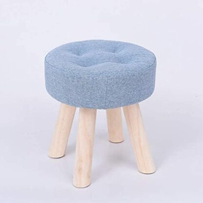 Footrest Ottoman Ottoman Pouffe Fabric Footstool,Living Room 4-Leg Solid Wood Foot Stool,Removable and Washable Footrest Bedroom Makeup Stools for Hall Dining,Green Home Decor - Image 2