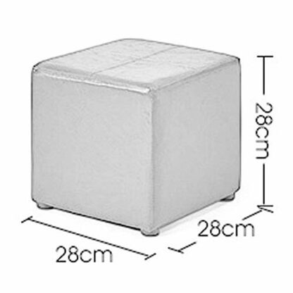 Footrest Ottoman Pu Leather Footstool,Small Seat Foot Rest Chair Ottoman for Home Office with Legs 28 X 28 X 28Cm - Image 3