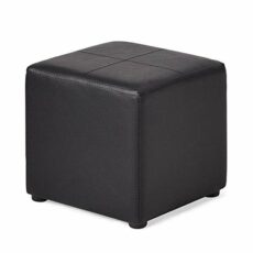 Footrest Ottoman Pu Leather Footstool,Small Seat Foot Rest Chair Ottoman for Home Office with Legs 28 X 28 X 28Cm