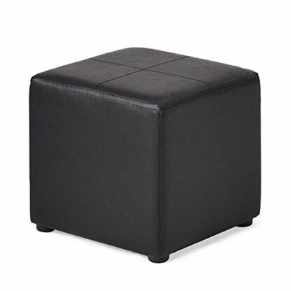 Footrest Ottoman Pu Leather Footstool,Small Seat Foot Rest Chair Ottoman for Home Office with Legs 28 X 28 X 28Cm - Image 2