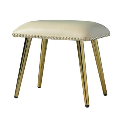 Footrest Ottoman Small Ottoman, Pu Leather Rectangular Ottoman, with Upholstered Seat for Sofa Chair, High Bed Footstool, under Desk Stool Home Living Room Bedroom Cloakroom - Image 3