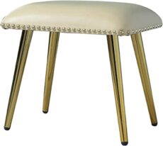 Footrest Ottoman Pu Leather Ottoman Upholstered Rectangular Footstool, Home Living Room Bedroom Rest Seat Sofa Chair Changing Shoe Stool