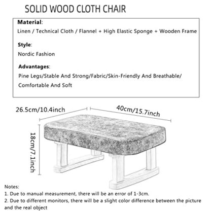 Footrest Ottoman Square Footstool with Detachable Stool Legs,Low Sofa Footrest,Shoe Changing Stool,Stackable Ottoman for Entrance Living Room Bedroom - Image 4