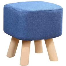 Footrest Ottoman Stool Solid Wood Footstool Change Shoes Small Bench Upholstered Footrest Foot Stool Cotton and Linen Single Seat Footstools