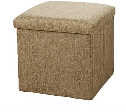Footrest Ottoman Storage Ottoman,Cube Foot Rest Stools,Foldable Storage Boxes Footrest Step Stool,Folding Linen Storage Ottoman - Image 2