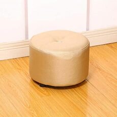 Footrest Ottoman Upholstered Foot Stool round Leather Pouf Ottoman, Comfortable Footrest Stool Great for Coffee Table Change Shoes Stool Storage Footstool