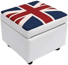 Footrest Ottoman Upholstered Footstool Faux-Leather Square Storage Ottoman with Hinged,Upholstered Foot Stool Foot Rest Padded Tufted Ottoman Coffee Table Storage Footstool