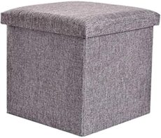 Footrest Ottoman Upholstered Footstool Folding Storage Cube Ottomans,With Storage Foot Rest Stool Seat Foldable Square Padded Memory Foam Member Storage Footstool