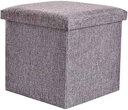 Footrest Ottoman Upholstered Footstool Folding Storage Cube Ottomans,With Storage Foot Rest Stool Seat Foldable Square Padded Memory Foam Member Storage Footstool - Image 2