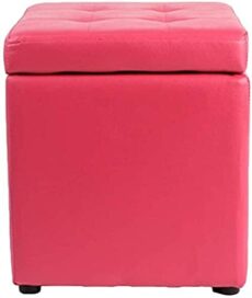 Footrest Ottoman Upholstered Footstool Foot Stool Cube Faux Leather Ottoman Storage Pouf Bench Seat,Tray with Hinge Top Organizer Box Pouf Storage Footst