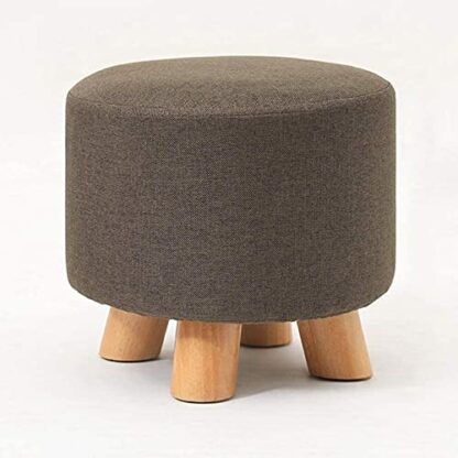 Footrest Ottoman Upholstered Footstool Square Foot Stool Pouffe,Upholstered Ottoman Pouffe Linen Padded Cushion Seat,Living Room Bedroom Garden Stool Chair - Image 2