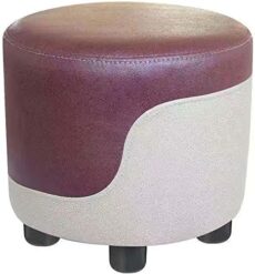 Footrest Ottoman round Footstool Ottoman with Non-Slip Foot Pad, Upholstered Footrest Dressing Stool for Kitchen Bedroom Living Room