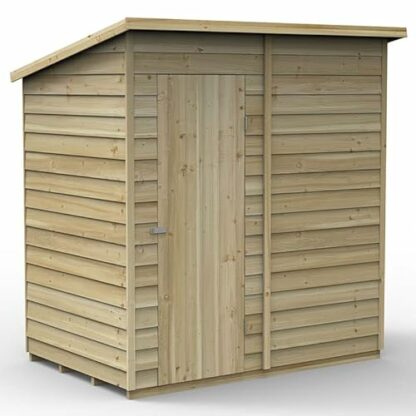 Forest Garden 6x4 4Life Overlap Pent Shed, No Window Natural Timber 3 Forest Garden 6x4 4Life Overlap Pent Shed, No Window Natural Timber - Image 3