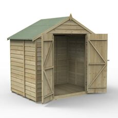 Forest Garden 7x5 4Life Overlap Apex Shed No Window, Double Door