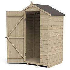 Forest Garden Overlap Pressure Treated 4 x 3 Apex Shed, No Window