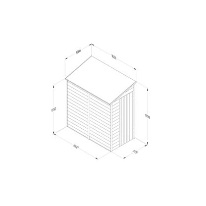 Forest Garden Overlap Pressure Treated 6 x 3 Pent Shed - No Window 4 Forest Garden Overlap Pressure Treated 6 x 3 Pent Shed - No Window - Image 4