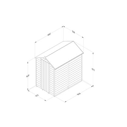 Forest Garden Overlap Pressure Treated 6x4 Apex Shed - No Window 3 Forest Garden Overlap Pressure Treated 6x4 Apex Shed - No Window - Image 3