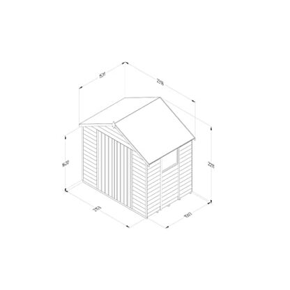 Forest Garden Overlap Pressure Treated 7 x 5 Apex Shed, Double Door 3 Forest Garden Overlap Pressure Treated 7 x 5 Apex Shed, Double Door - Image 3