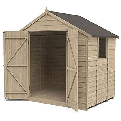 Forest Garden Overlap Pressure Treated 7 x 5 Apex Shed, Double Door 2 Forest Garden Overlap Pressure Treated 7 x 5 Apex Shed, Double Door - Image 2