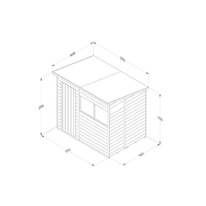 Forest Garden Overlap Pressure Treated 7 x 5 Pent Shed 3 Forest Garden Overlap Pressure Treated 7 x 5 Pent Shed - Image 3