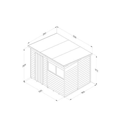 Forest Garden Overlap Pressure Treated 8x6 Pent Shed 4 Forest Garden Overlap Pressure Treated 8x6 Pent Shed - Image 4