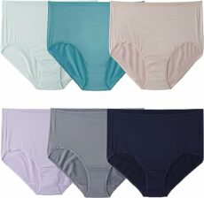 Fruit of the Loom Women's Breathable Underwear (Regular & Plus Size) Briefs (Pack of 6)