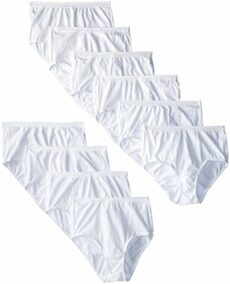 Fruit of the Loom Women's Comfort Covered Cotton Brief Panties-White (Multi-Pack)