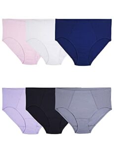 Fruit of the Loom Women's Plus Size Underwear, Designed to Fit Your Curves Briefs (Pack of 6)