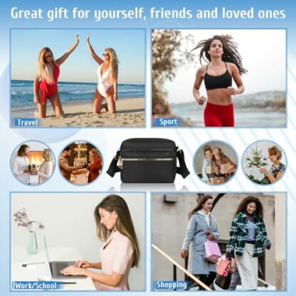 GAOHUI Cross Body Bag for Women, Multi Pocket Handbags & Shoulder Bags Waterproof Nylon Anti Theft Messenger Bag for Travel Shopping Appointment Daily - Image 4